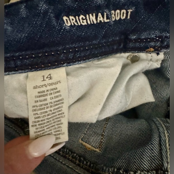 American Eagle women’s jeans, size 14 short stretch original boot - Picture 4 of 4